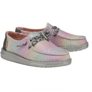 Hey Dude Sparkly Multicolor Kids Moccasins